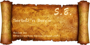 Serbán Bence névjegykártya